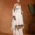 Ivory white embroidered cotton jacquard anarkali sharara set