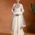 Ivory embroidered cotton organza anarkali set
