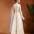 Ivory embroidered cotton organza anarkali set