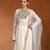 Ivory embroidered cotton organza anarkali set