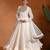 Ivory embroidered cotton organza anarkali set