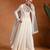 Ivory embroidered cotton organza anarkali set