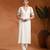 White embroidered chanderi silk kurta set