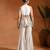Ivory embroidered cotton jacquard indo western sharara set