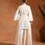 Ivory jute cotton fusion wear anarkali set