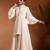 Ivory jute cotton fusion wear anarkali set