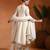 Ivory embroidered tissue silk anarkali set