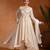 Ivory embroidered badla zari chanderi anarkali set