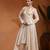 Ivory embroidered badla zari chanderi anarkali set