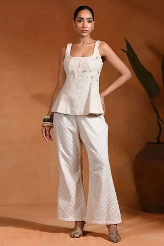 Ivory jute cotton co ord set