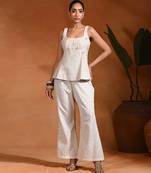 Ivory jute cotton co ord set