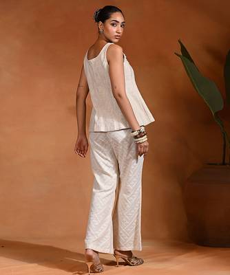 Ivory jute cotton co ord set 2