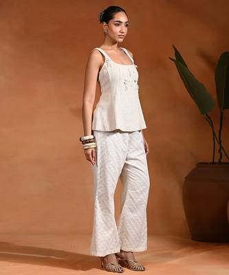 Ivory jute cotton co ord set 3