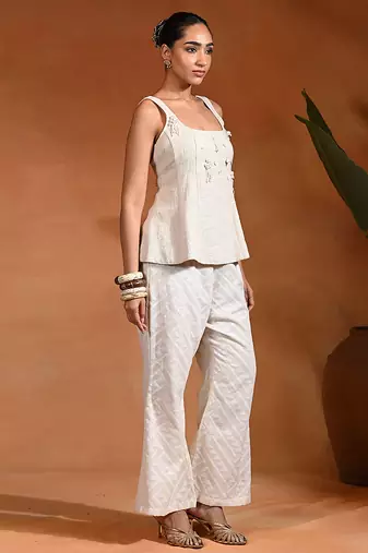 Ivory jute cotton co ord set