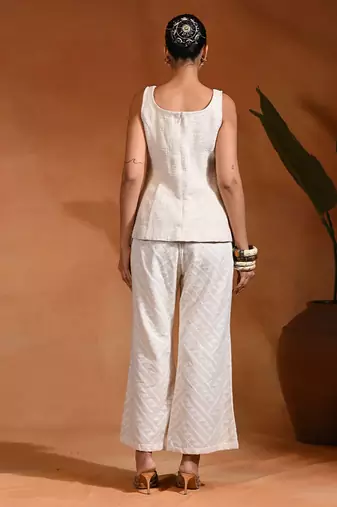 Ivory jute cotton co ord set