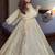 Cream crunchy silk gown & pants set