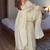 Cream crunchy silk gown & pants set