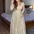 Cream crunchy silk gown & pants set