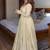 Cream crunchy silk gown & pants set