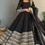 Black rayon gown with embroidery & sequins