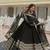 Black rayon gown with embroidery & sequins
