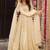 White faux blooming anarkali suit