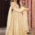 White faux blooming anarkali suit