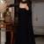 Black blooming suit with heavy zari & moti lace