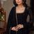 Black blooming suit with heavy zari & moti lace