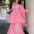 Baby pink faux blooming sharara set with heavy foil work