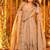 Cream soft crunchy silk royal gown & sharara set with multi sequins