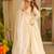 White georgette anarkali gown set & zari