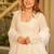 White georgette anarkali gown set & zari