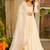 White georgette anarkali gown set & zari