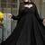 Black faux blooming sharara set & zari work