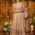 Cream premium crunchy silk anarkali suit set with multi embroidery