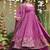 Pink premium crunchy silk anarkali suit set with multi embroidery