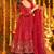 Heavy red silk gown & palazzo set