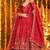 Heavy red silk gown & palazzo set