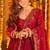 Heavy red silk gown & palazzo set