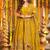 Heavy yellow silk gown & palazzo set