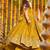 Heavy yellow silk gown & palazzo set