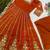 Orange fandy satin luxury anarkali set