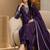 Elanora purple satin roman silk suit with heavy beads work
