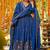 Heavy blue silk gown & palazzo set