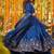 Heavy blue silk gown & palazzo set