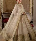 Off-white georgette palazzo set & zari work