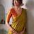 Mustard colour elegant tissue silk saree with unstitch blouse