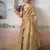 Golden colour elegant tissue silk saree with unstitch blouse