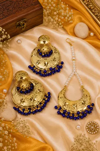 Royal punjabi earrings & tikka